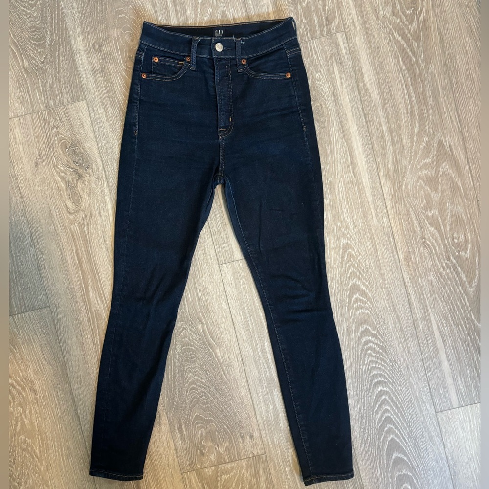 GAP High Rise True Skinny Jeans Dark Wash 24 Petite